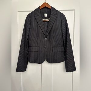 J. Crew Women’s Size 6 Gray Pinstripe Wool 100% Two Buttons Blazer Jacket